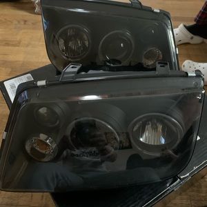 Jetta smoked halo headlights with HID lights influded . For 2001-2003 Jetta